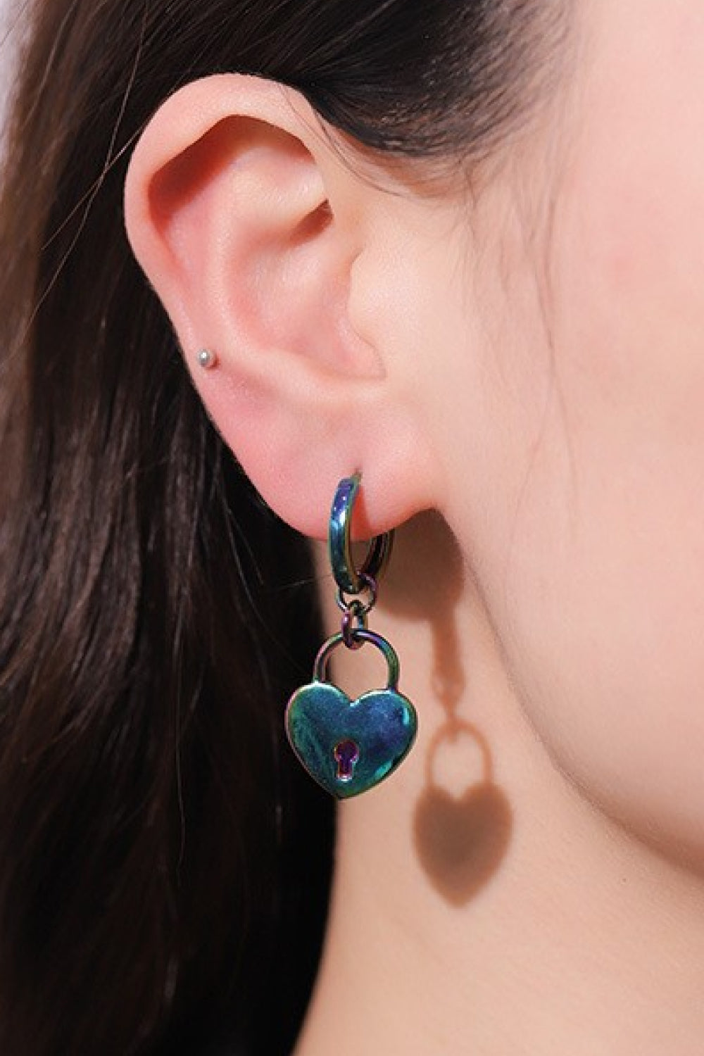 Multicolored Heart Drop Earrings - SHIRLYN.CO