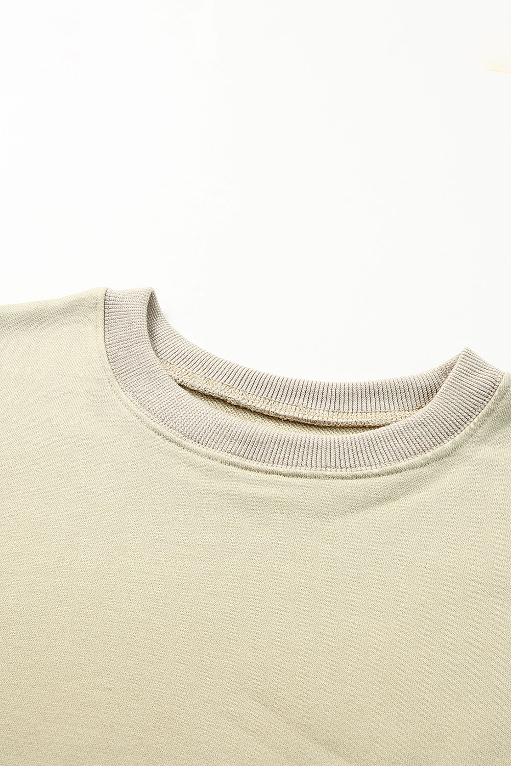 Drop Shoulder Ribbed Trim Sweatshirt - SHIRLYN.CO