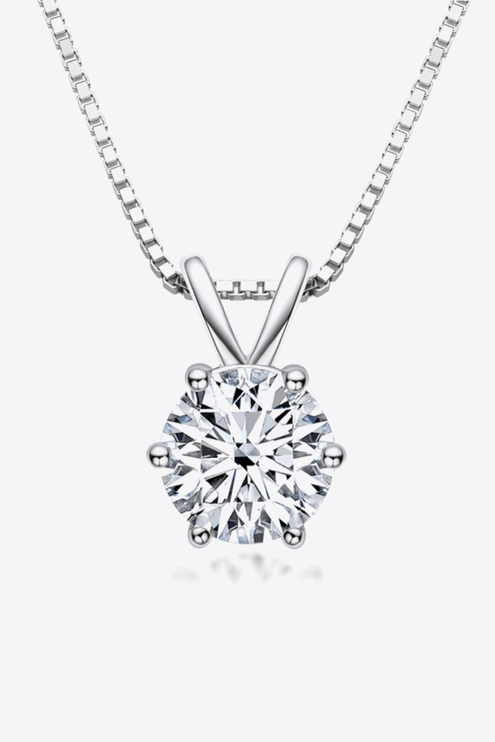 925 Sterling Silver 1 Carat Moissanite Pendant Necklace - SHIRLYN.CO