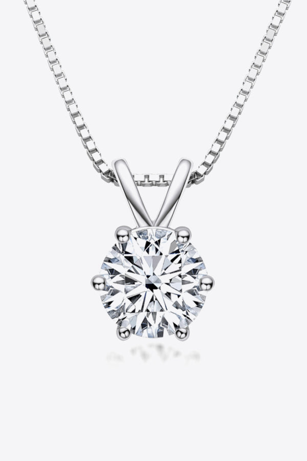 925 Sterling Silver 1 Carat Moissanite Pendant Necklace - SHIRLYN.CO