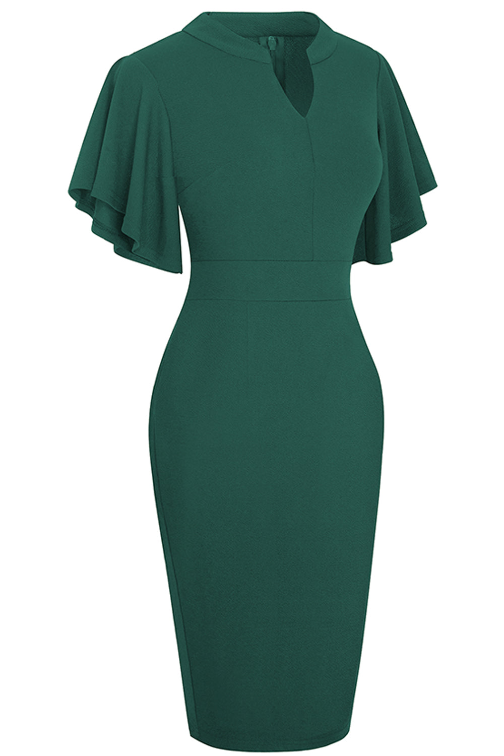 Editor's Choice: Shirlyn's Graceful Flutter Notch Sleeve Pencil Dress