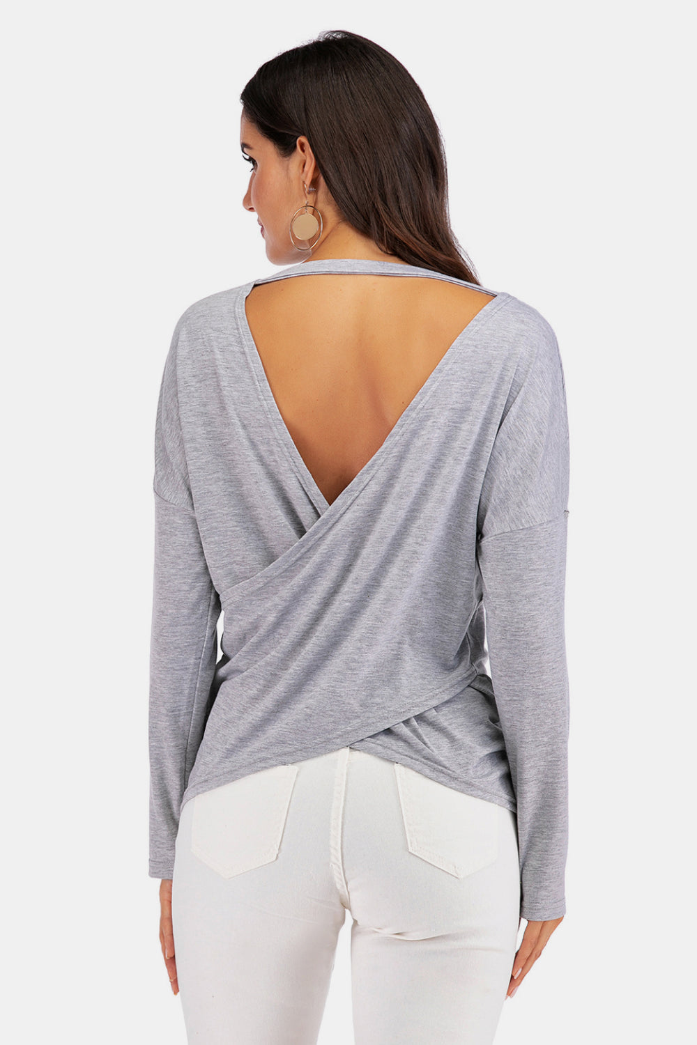 Cold-Shoulder Asymmetrical Neck Sweatshirt - SHIRLYN.CO