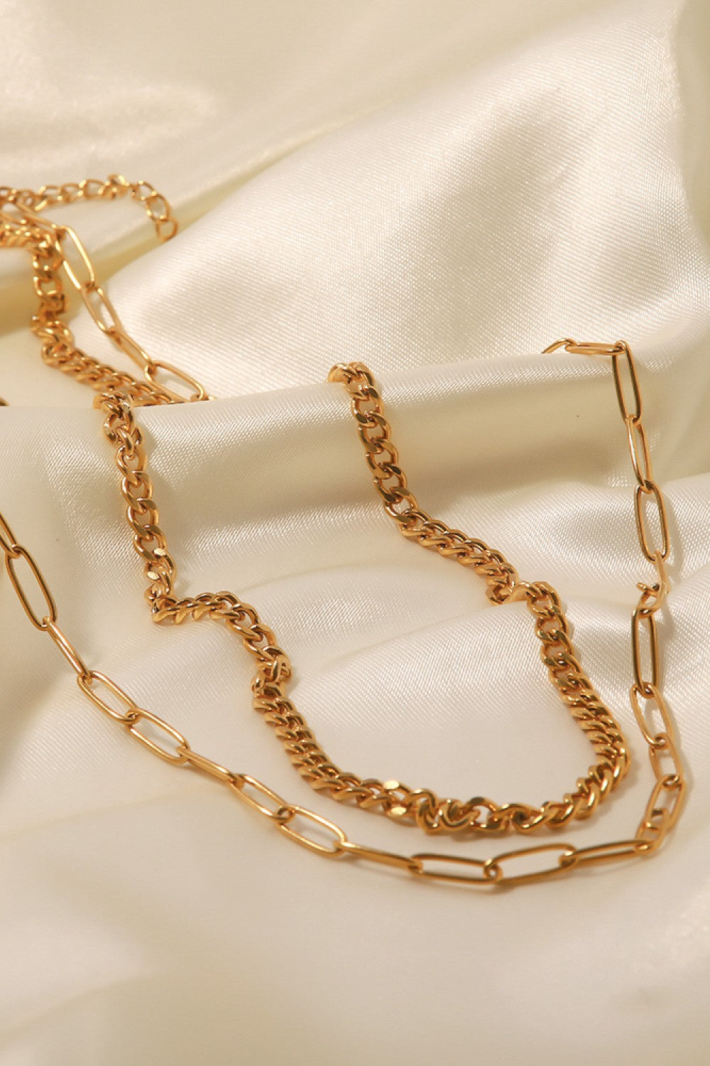 18K Gold Plated Layered Chain Necklace - SHIRLYN.CO